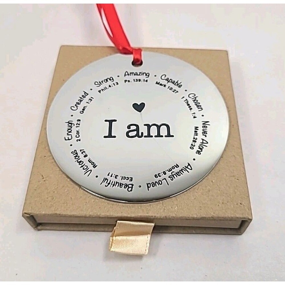 New Joycuff Christmas Ornament Stainless Steel "I Am" 3"